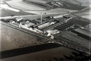 Ziegelei Roßbach, Luftbild, um 1950.