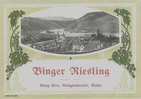 Etikett der Weinhandlung Georg Merz in Mainz